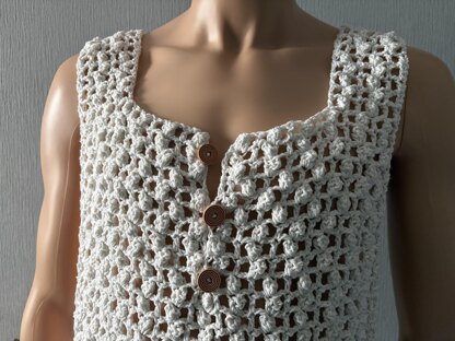 Popcorn Mesh Pocket Tank Top