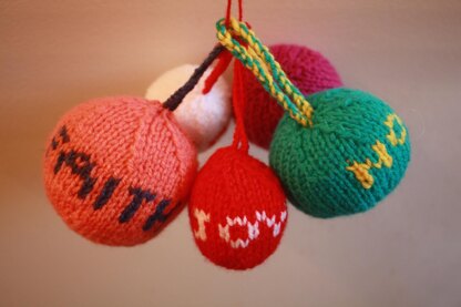 Christmas Baubles-Knit Flat