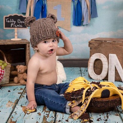 Birthday Bear Ears Hat Child Winter Toque Chunky Wool