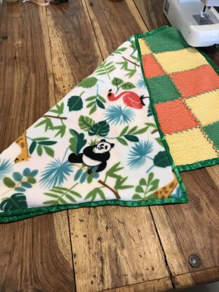 Faux Patchwork Baby Blanket in Lion Brand Babysoft - 10126AD