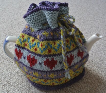 Hearts Fairisle Tea Cosy