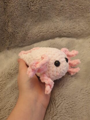 Crochet fluffy axolotl