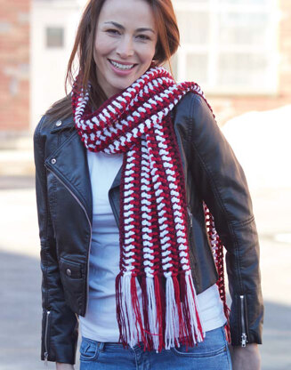 Sideways Striped Scarf in Caron United - Downloadable PDF