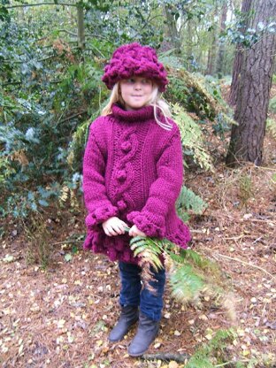 "Woodland Berry" Child's Sweater & Brimmed hat