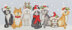 Bothy Threads Festive Felines Cross Stitch Kit - 39 x 16cm