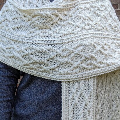 Trail Cabled Stole Shawl Scarf
