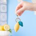 Crochet lemon & leaf keychain / bag charm