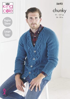 Cardigans Knitted in King Cole Ultra-Soft Chunky - 5692 - Downloadable PDF
