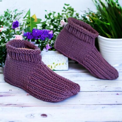 Granny Slippers with a Cuff