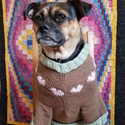 Heartshaker Dog Sweater - knitting pattern