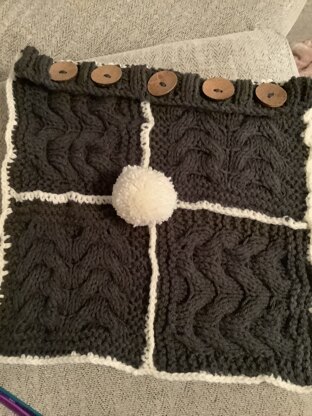 Cable Squares Afghan and Cushion Cover