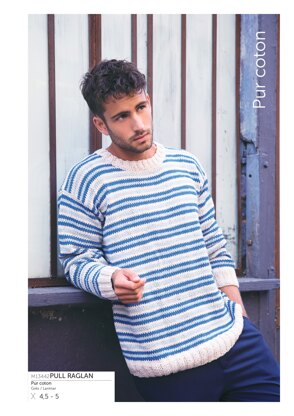 Round Neck Sweater in Bergere de France Pur Coton - M1342 - Downloadable PDF