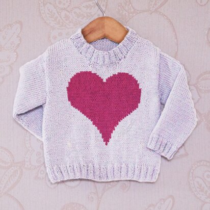 Intarsia - Big Heart Chart - Childrens Sweater
