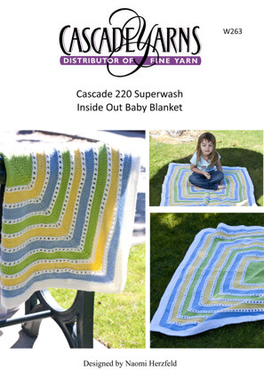 Cascade Yarns W263 220 Superwash Inside Out Baby Blanket (Free)