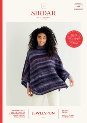 Poncho in Sirdar Jewelspun - 10287 - Downloadable PDF