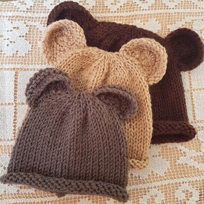 Roll Brim Baby Bear Beanie