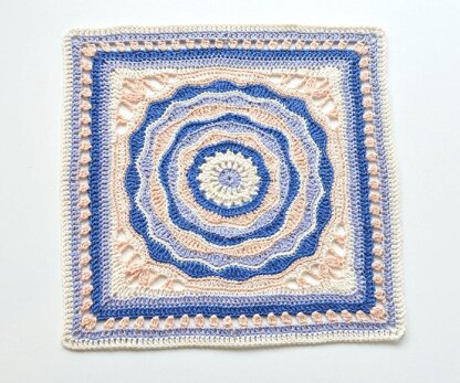 Oceanic Rose 12'' Afghan Square