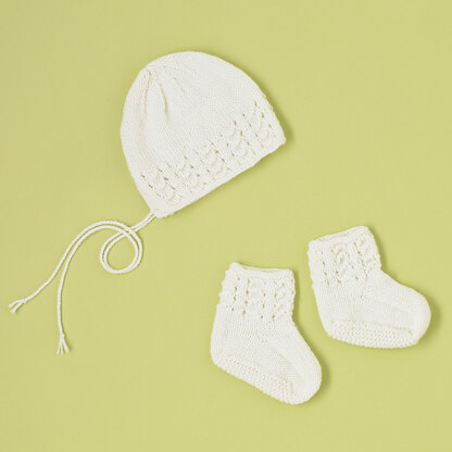 Petals and Leaves Set - Layette Knitting Pattern for Babies in Paintbox Yarns Baby DK