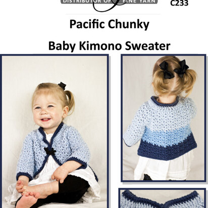 Baby Kimono Sweater in Cascade Pacific Chunky - C233 - Free PDF