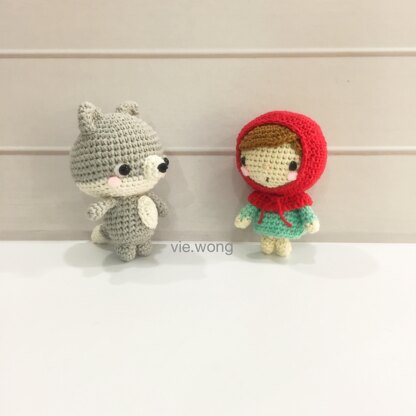 Little red hood and baby wolf