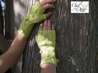 Twisted Vines and Butterflies Fingerless Mitts