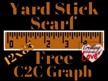 Yard Stick Scarf C2C Stitch graph