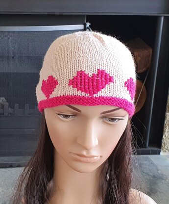 Macey - heart beanie for girls, teens and ladies