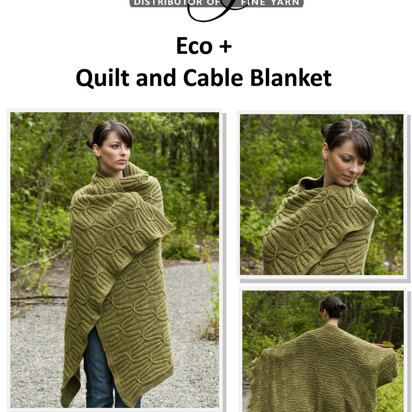 Cascade Yarns C224 Eco+ Quilt and Cable Blanket (Free)