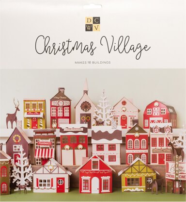 American Crafts DCWV Paper Projects - Christmas Village - Makes 16 Buildings