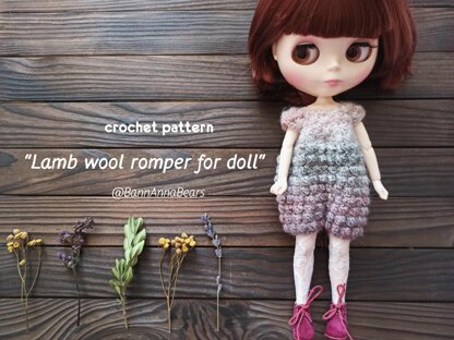 Lamb romper for doll