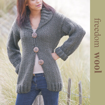 Long Line Cardigan in Twilleys Freedom Wool - 9085