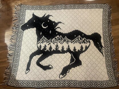 Wild Spirit Horse Mosaic Blanket