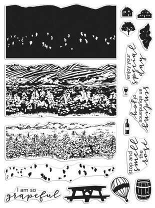 Hero Arts Clear Stamps 6"X8" - Vineyard HeroScape