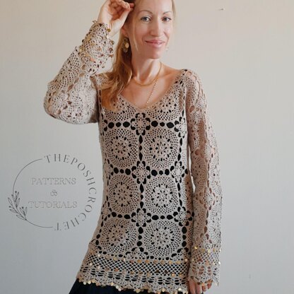 Crochet medallion gorgeous tunic