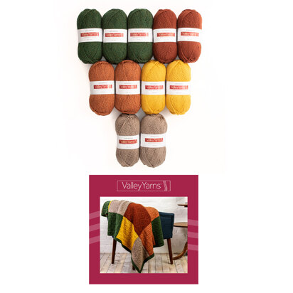 Valley Yarns Northampton Paradise City Blanket 11 Ball Knitting Kit