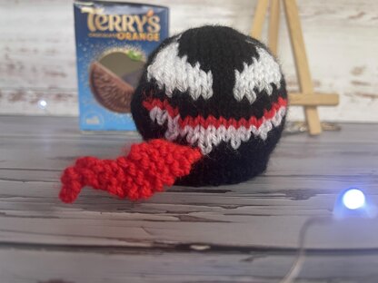 Venom Inspired Chocolate Orange Cover Knitting Pattern