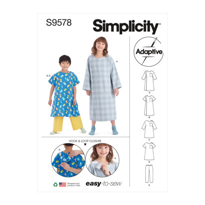 Simplicity Children's, Girls' and Boys' Recovery Gowns and Pants S9578 - Sewing Pattern