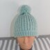 Simple Aran Fishermans Rib Bobble Beanie Hat