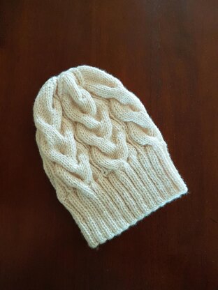 Spring Snow - Braided Cable Beanie