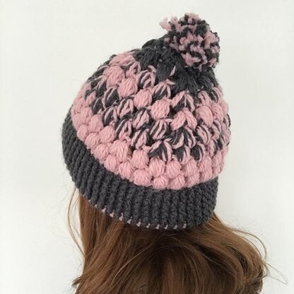 Reversible Pom Puff Hat