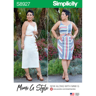 Simplicity S8927 Misses Tie Front Tops and Skirts by Mimi G Style - Sewing Pattern