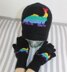 Rainbow Dinosaur Beanie and Short Finger Gloves