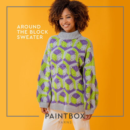 Paintbox Yarns Around the Block Sweater PDF (Free)