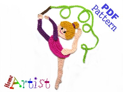 Gymnastic 2 Crochet Applique Pattern