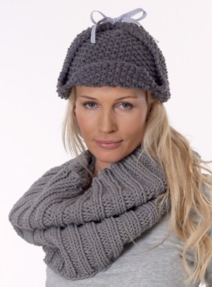 Earflap Hat and Shawl Collar in Rico Essentials Big - 048 - Downloadable PDF