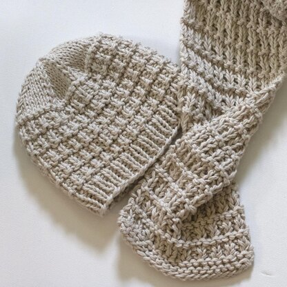 Easy Knitting Pattern Gloves Hat Scarf Set