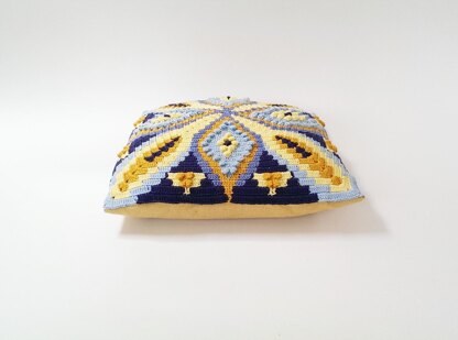 Pillow with Blue Diamonds