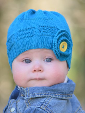 Azure Twist Flower Baby Hat #2
