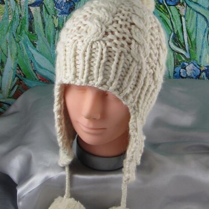 Baby Big Bobble Superfast Cable Trapper Hat