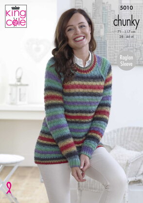 Textured Cardigan & Sweater in King Cole Riot Chunky - 5010 - Downloadable PDF